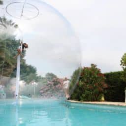 Le spectacle sur l'eau : bulles aquatiques et fontaine lumineuse